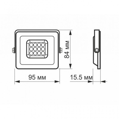 Прожектор VIDEX LED  10W 5000K 220V (VL-F2e-105W)