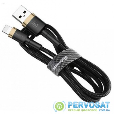 Дата кабель USB 2.0 AM to Lightning 0.5m Cafule 2.4A gold+black Baseus (CALKLF-AV1)