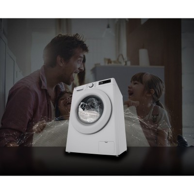Пральна машина LG фронтальна, 10кг, 1400, A, 57см, дисплей, пара, інвертор, білий