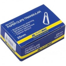 Скріпки канцелярські BUROMAX 25мм, nickel-plated, triangular, 100шт (BM.5007) Скріпки канцелярські BUROMAX 25мм, nickel-plated, triangular, 100шт (BM.5007)