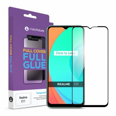 Стекло защитное MakeFuture Realme C11 2021 Full Cover Full Glue (MGF-RC1121)