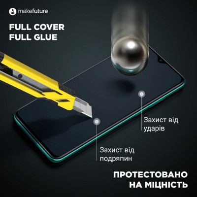 Стекло защитное MakeFuture Realme C11 2021 Full Cover Full Glue (MGF-RC1121)