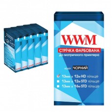 Стрічка до принтерів 13мм х 12м HD к. Black*5шт WWM (R13.12H5) Стрічка до принтерів 13мм х 12м HD к. Black*5шт WWM (R13.12H5)