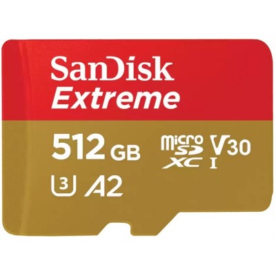 Карта пам'яті SanDisk microSD 512GB C10 UHS-I U3 R190/W130MB/s Extreme V30