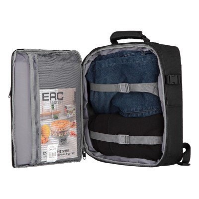 Рюкзак дорожній 2Е Trek, Cabin size, поліестр, EXP, 17/23л, з відсіком для ноутбука 16", чорний