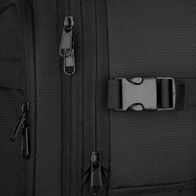 Рюкзак дорожній 2Е Trek, Cabin size, поліестр, EXP, 17/23л, з відсіком для ноутбука 16", чорний