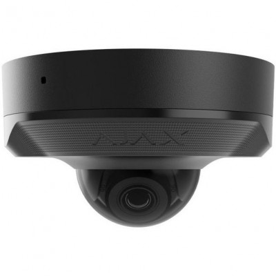 IP-Камера дротова Ajax DomeCam Mini, 8мп, 4мм, Poe, True WDR, IP 65, ІЧ 30м, аудіо, кут огляду 75°до 85°, міні купольна, чорна