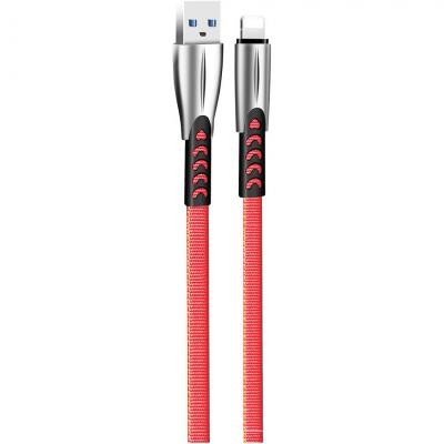 Дата кабель USB 2.0 AM to Lightning 1.0m zinc alloy red ColorWay (CW-CBUL010-RD)