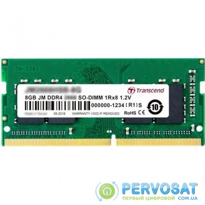 Модуль памяти для ноутбука SoDIMM DDR4 8GB 2666 MHz Transcend (JM2666HSG-8G)