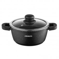 Каструля зі скляною кришкою Ardesto Gemini Anzio, 1.8л, алюміній, чорний Каструля зі скляною кришкою Ardesto Gemini Anzio, 1.8л, алюміній, чорний