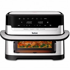 Мультипіч Tefal Dual Easy Fry Flex, 2700Вт, чаша-5.5+3.5л, сенсорне керув., з віконцем, 2 чаши, гриль, пластик, чорний-нерж. сталь Мультипіч Tefal Dual Easy Fry Flex, 2700Вт, чаша-5.5+3.5л, сенсорне керув., з віконцем, 2 чаши, гриль, пластик, чорний-нерж. сталь