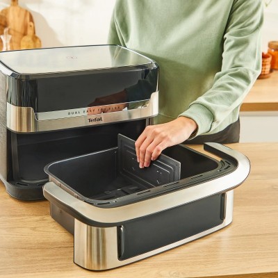 Мультипіч Tefal Dual Easy Fry Flex, 2700Вт, чаша-5.5+3.5л, сенсорне керув., з віконцем, 2 чаши, гриль, пластик, чорний-нерж. сталь Мультипіч Tefal Dual Easy Fry Flex, 2700Вт, чаша-5.5+3.5л, сенсорне керув., з віконцем, 2 чаши, гриль, пластик, чорний-нерж. сталь