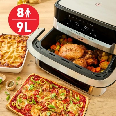Мультипіч Tefal Dual Easy Fry Flex, 2700Вт, чаша-5.5+3.5л, сенсорне керув., з віконцем, 2 чаши, гриль, пластик, чорний-нерж. сталь Мультипіч Tefal Dual Easy Fry Flex, 2700Вт, чаша-5.5+3.5л, сенсорне керув., з віконцем, 2 чаши, гриль, пластик, чорний-нерж. сталь