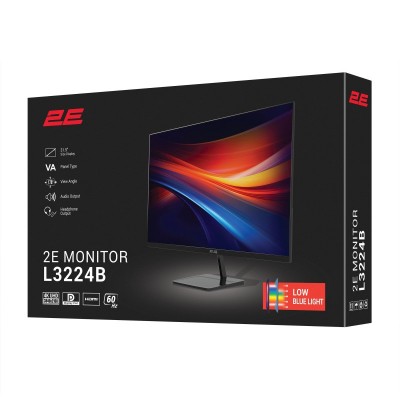 Монітор 2E 31.5" L3224B 2xHDMI, DP, VA, 3840x2160, MM