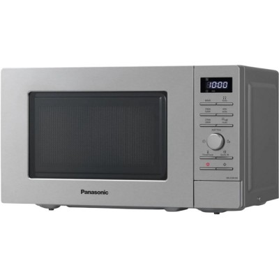 Мікрохвильова піч Panasonic, 20л, електр.управл., 800Вт, дисплей,відкриття кнопкою, сріблястий (сірий)