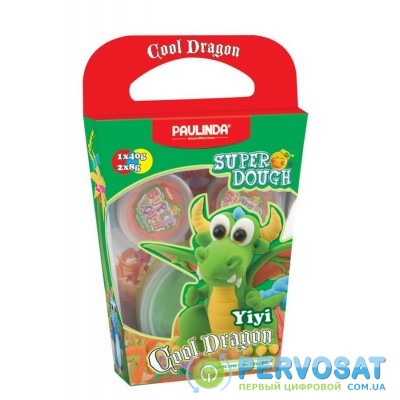 PAULINDA Масса для лепки Super Dough Cool Dragon Дракон (зеленый)