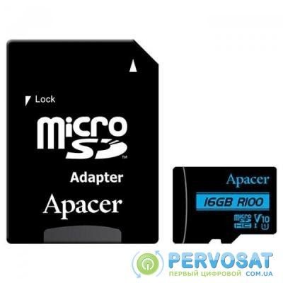 Карта памяти Apacer 16GB microSDHC class 10 UHS-I U1 V10 (AP16GMCSH10U6-R)