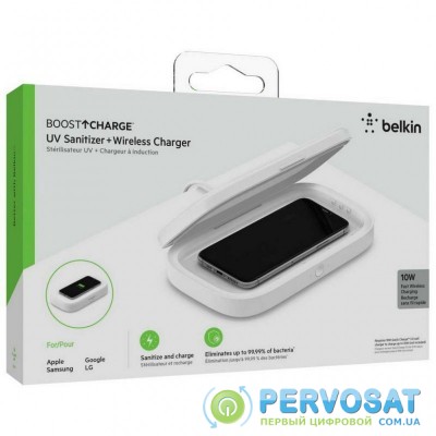 Зарядное устройство Belkin Wireless Charging Qi, 10W, white (WIZ011BTWH)