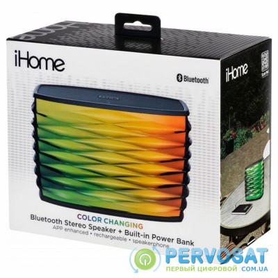 Акустическая система iHome iBT85 Wireless, Color Changing, USB, iPX4, Mic (IBT85BE)