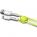 Дата кабель USB 2.0 AM to Lightning 1.0m Soft white/lime Pixus (4897058531183)