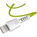 Дата кабель USB 2.0 AM to Lightning 1.0m Soft white/lime Pixus (4897058531183)