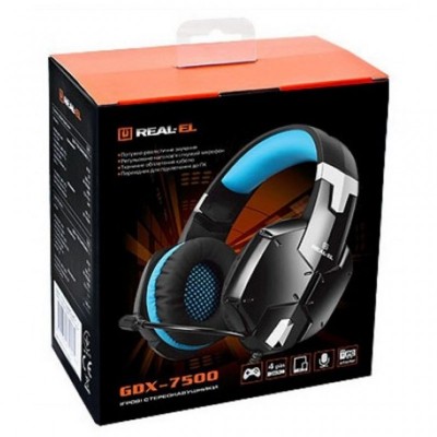 Наушники REAL-EL GDX-7500 black-blue