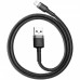 Дата кабель USB 2.0 AM to Lightning 1.0m Cafule 2.4A gray+black Baseus (CALKLF-BG1)