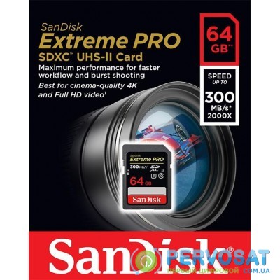 SanDisk EXTREME PRO SD UHS-II  (R300/W260MB/s)[SDSDXPK-064G-GN4IN]