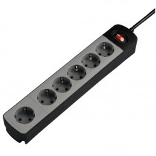 Мережевий подовжувач НАМА "TIDY-Line" 6XSchuko з вимикачем, 3G*1.5мм, 1.5м, чорний/сірий Мережевий подовжувач НАМА "TIDY-Line" 6XSchuko з вимикачем, 3G*1.5мм, 1.5м, чорний/сірий