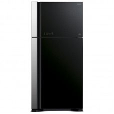 Холодильник Hitachi з верхн. мороз., 184x86х74, холод.відд.-405л, мороз.відд.-145л, 2дв., А++, NF, інв., зона нульова, чорний (скло)