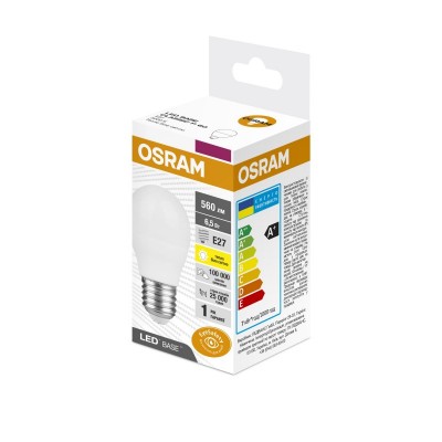 Лампа світлодіодна OSRAM LED BASE P60 6,5W (560Lm) 3000K E27