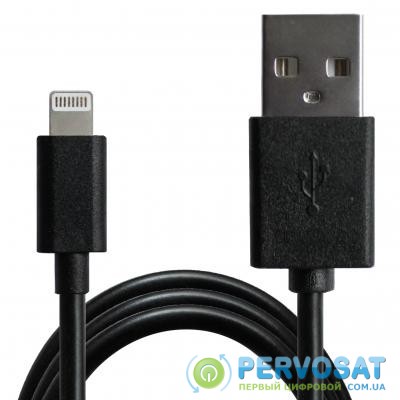 Дата кабель USB 2.0 AM to Lightning 1.0m Cu, 2.1А, Black Grand-X (PL01BS)