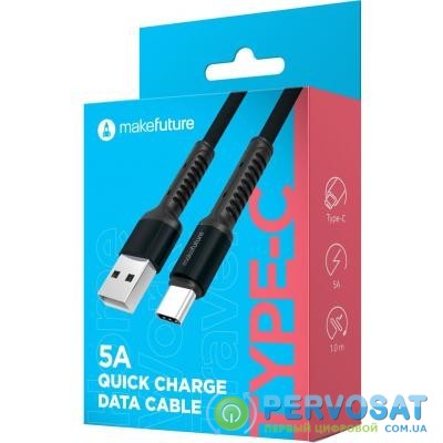 Дата кабель USB 2.0 AM to Type-C 1.0m 5A Denim Grey MakeFuture (MCB-CD2GR)