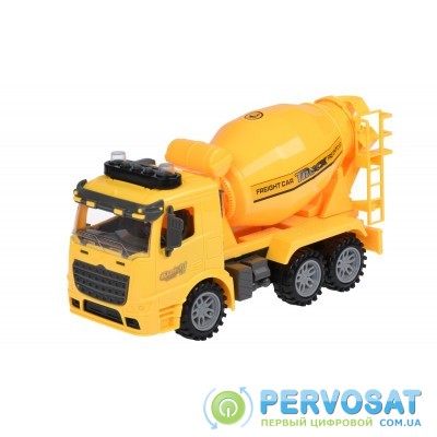 Same Toy Машинка инерционная Truck Бетономешалка (желтая) со светом и звуком