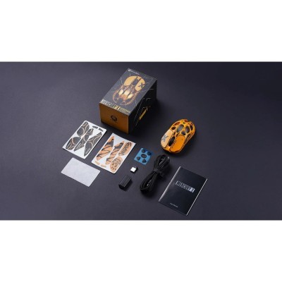 Миша GravaStar Mercury X, BT/WL/USB-A, RGB, Battle-Worn Yellow