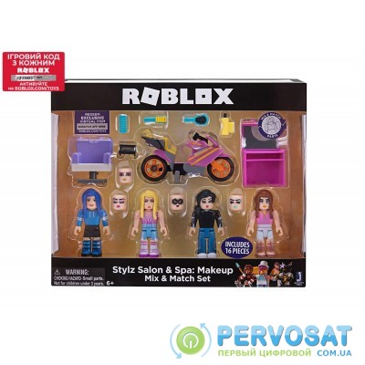 Roblox Игровая коллекционная фигурка Mix &amp;Match Set Stylz Salon: Makeup W2, набор 4 шт.