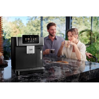 Кавомашина Beko 2.0л, зерно, ручний капучинатор, авторецептів - 5, чорний
