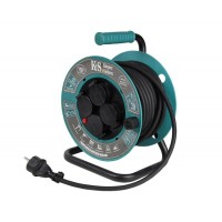 Подовжувач мережевий Konner&Sohnen KS CR-15M, 15м, 4xТипF, 16A, на котушці, чорний