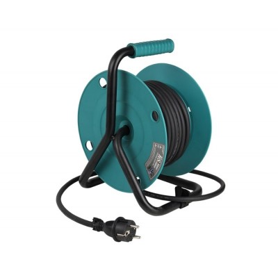 Подовжувач мережевий Konner&Sohnen KS CR-15M, 15м, 4xТипF, 16A, на котушці, чорний