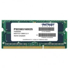 Модуль пам'яті для ноутбука SoDIMM DDR3 8GB 1600 MHz Patriot (PSD38G16002S)