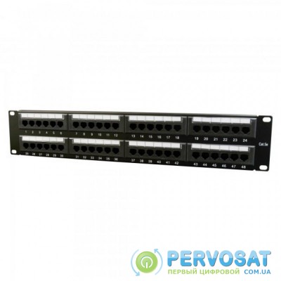 Патч-панель 19" 48xRJ-45 UTP cat.5е, 2U, тип 110 Cablexpert (NPP-C548CM-001)