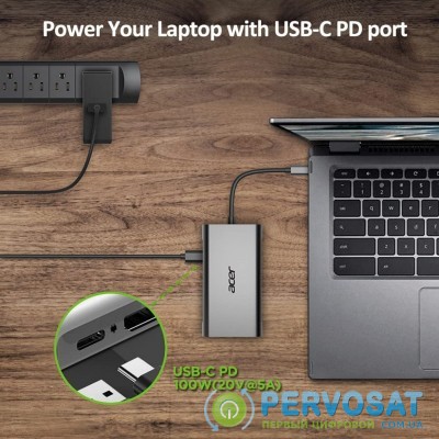 Порт-репликатор Acer 11in1 Type C dongle USB3.0, USB2.0, HDMI, USB-C PD ... (HP.DSCAB.010)