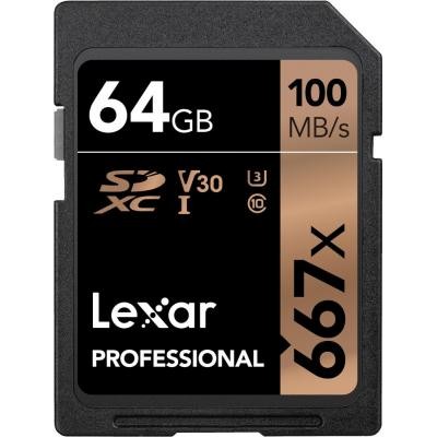 Карта памяти Lexar 64GB SDXC class 10 UHS-I U3 V30 667x Professional (LSD0667064G-BNNNG)