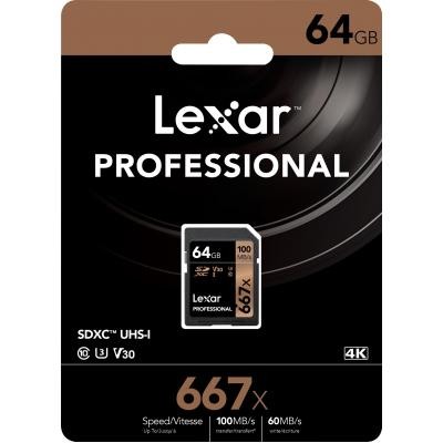 Карта памяти Lexar 64GB SDXC class 10 UHS-I U3 V30 667x Professional (LSD0667064G-BNNNG)