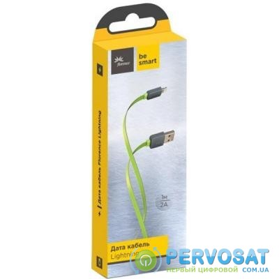 Дата кабель USB 2.0 AM to Lightning 1.0m Color Lime green Florence (FDC-L1-2L)