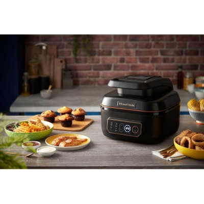 Мультипіч Russell Hobbs SatisFry Air&amp;Grill, 1745Вт, чаша-5.5л, сенсорне керув., алюміній/пластик,чорно-помаранчевий