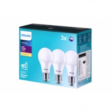 Набір ламп світлодіодних Philips LEDBulb 9W (900lm) 3000K E27 3шт Набір ламп світлодіодних Philips LEDBulb 9W (900lm) 3000K E27 3шт