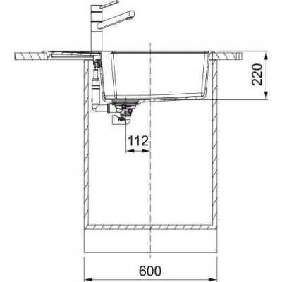 Мийка кухонна Franke Urban, фраграніт, прямокутник, з крилом, 780х500х220мм, чаша - 1, накладна, UBG 611-78 XL , онікс