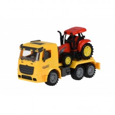 Машинка енерційна Same Toy Truck Тягач жовтий з трактором 98-613Ut-1