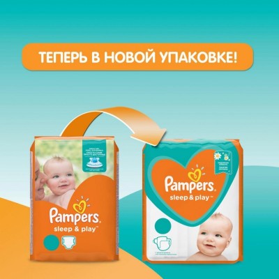 Подгузник Pampers Sleep & Play Midi Размер 3 (6-10 кг), 58 шт (4015400224211)